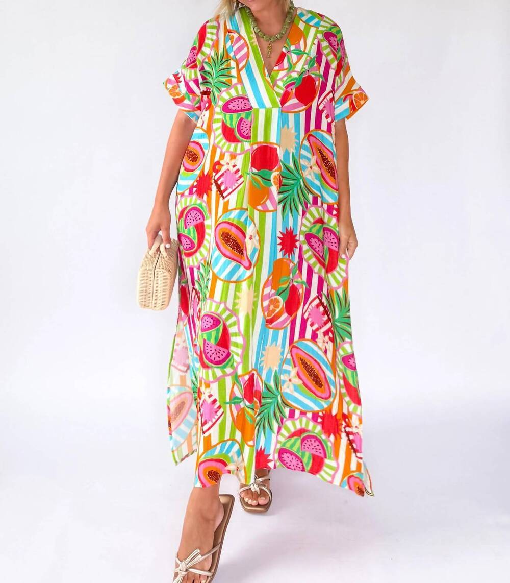 NEW KARLIE gauze maxi dress in fruit